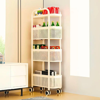 Slim Rolling Storage Cart – Multi-Tier Kitchen Organizer with Wheels 🛒✨