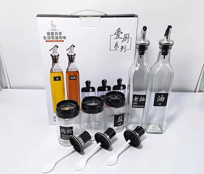 5-Piece Seasoning & Oil Dispenser Set 🧂🫒✨