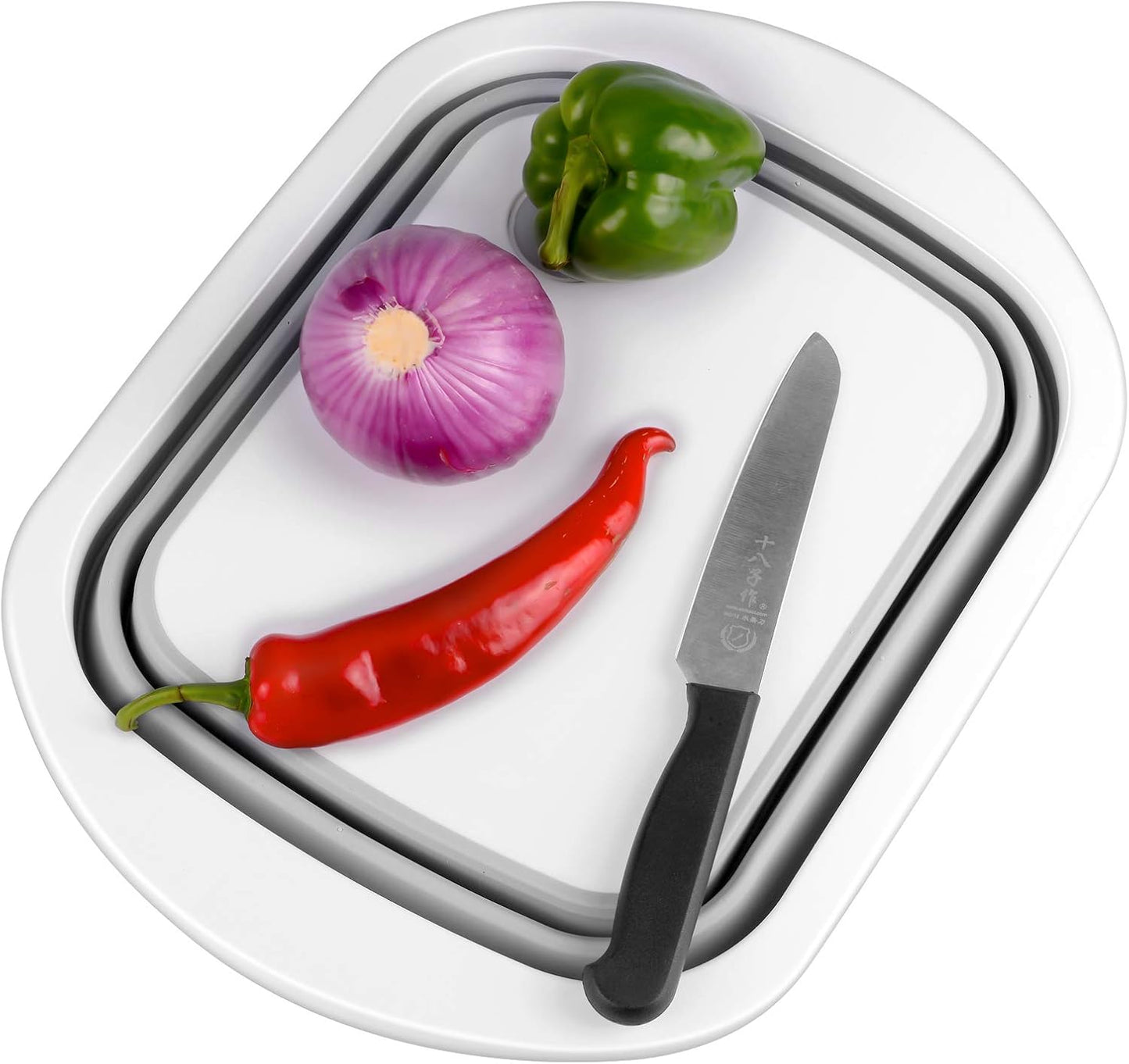 Collapsible Cutting Board with Colander