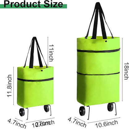 Collapsible Shopping Trolley Bag – Foldable Cart with Wheels