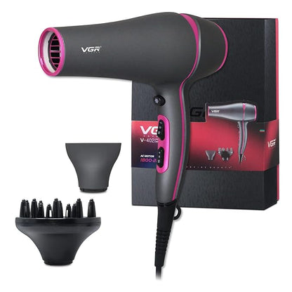 Vgr Professional Hair Dryer V402 - With Diffuser, Gray With Pink 2200W 3 Heating Settings