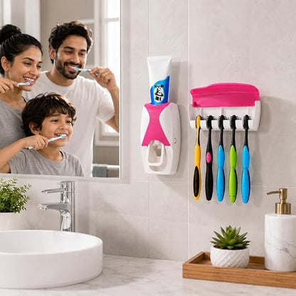 2-in-1 Toothpaste Dispenser & Toothbrush Holder 🪥✨