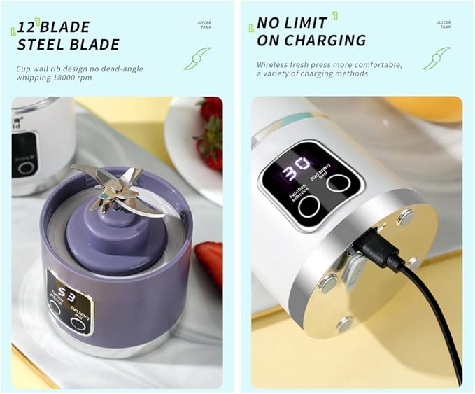Portable USB Blender – 450ML, 12 Blades 🥤⚡