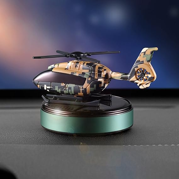 Solar Powered Helicopter Car Air Freshener Rotating Aromatherapy Diffuser for Car, Home & Office