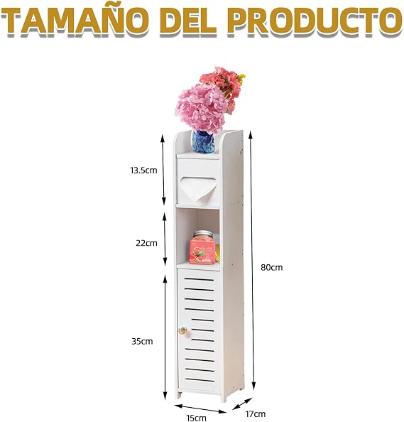 Slim Bathroom Storage Cabinet with Toilet Paper Holder 🚿🧻