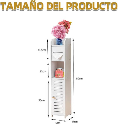 Slim Bathroom Storage Cabinet with Toilet Paper Holder 🚿🧻