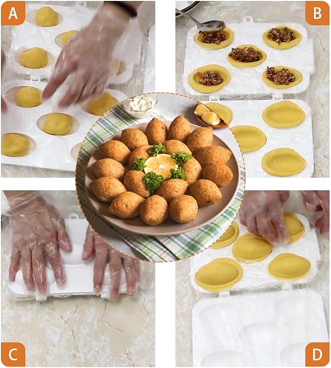 Kibbeh Press Maker – 5-Cavity Meatball Mold 🥟✨
