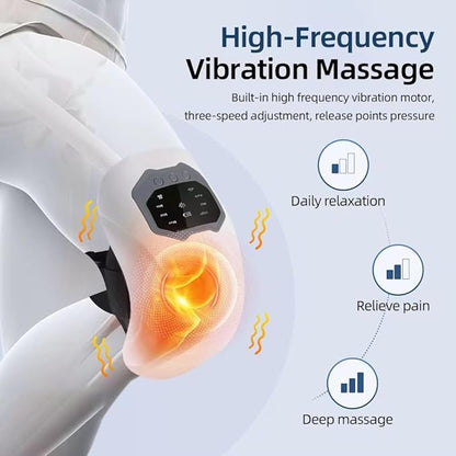 Knee Massager with Heat & Vibration – Rechargeable Pain Relief Support 🦵🔥