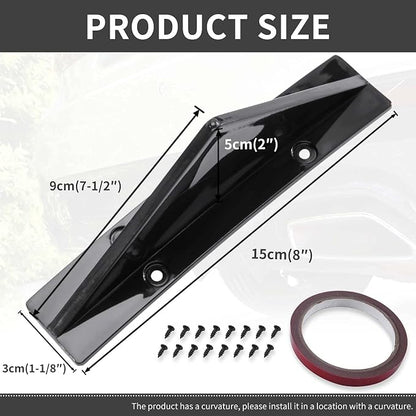 Universal Black/Carbon Fiber Shark Fin Rear Bumper Diffuser for Cars 4pcs