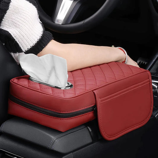 Upgrade Car Console Armrest Pad with Tissue Box