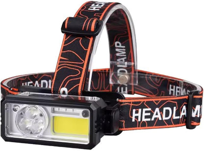 Coba Portable Flashlight Powerful Rechargeable Head lamp with Built-in Battery
