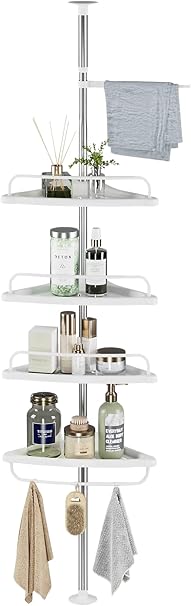 Telescopic Corner Shower Shelf – 4 Tier -B 🚿🧴✨