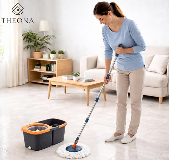 360° Spin Mop & Dual Bucket Set 🧹🪣