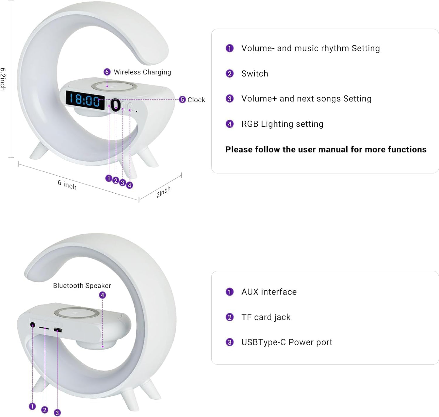 4 in 1 Wireless Charger Night Light Lamp