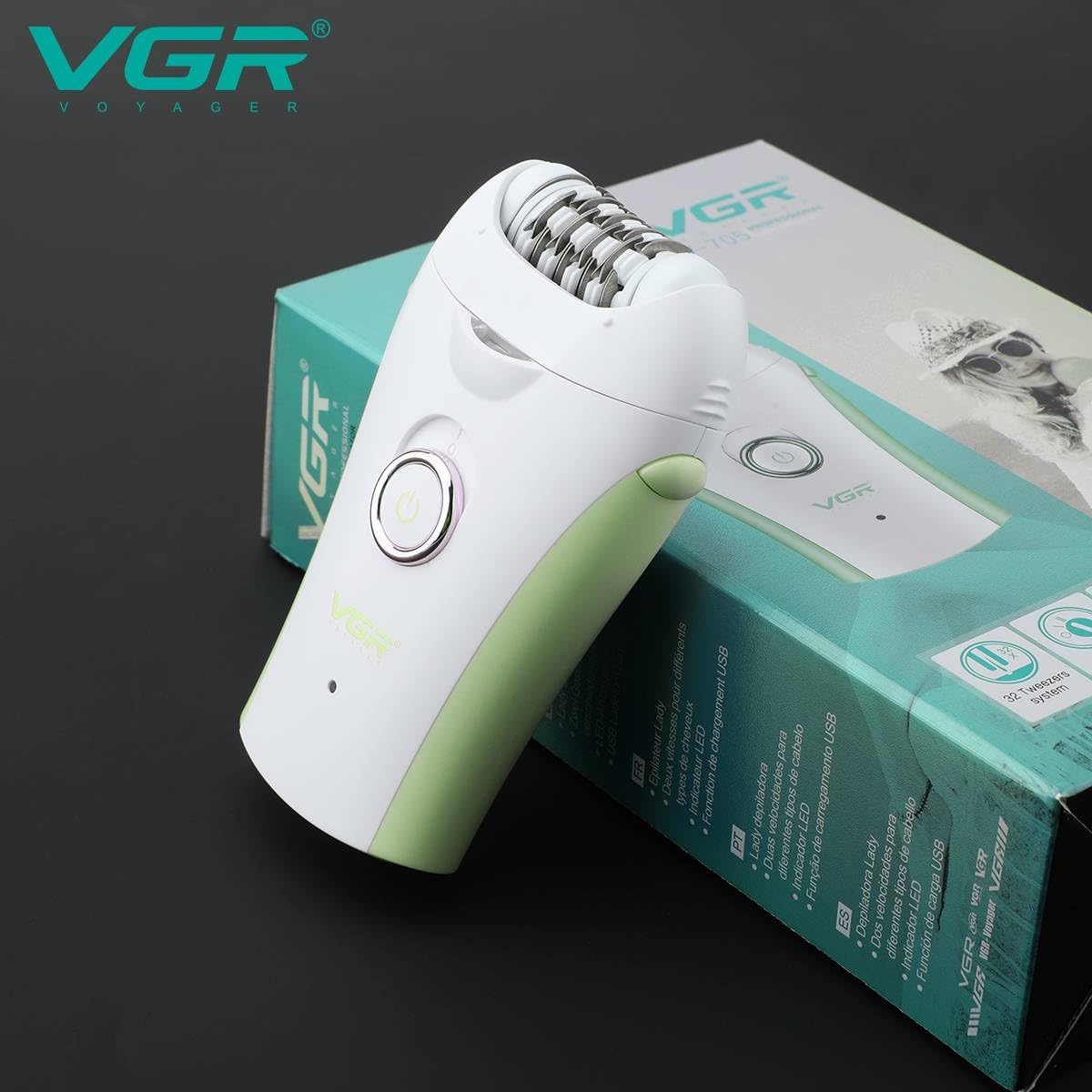 VGR Compact Professional Cordless Women Epilator for different body areas for gentle hair removal V705