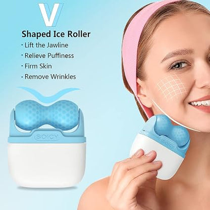 2-in-1 Ice Face Roller – Cooling Facial Massager ❄️🧊