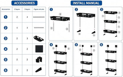 🛁 3-Tier No-Drill Bathroom Organizer – رف تنظيم للحمّام 3 طبقات بدون حفر
