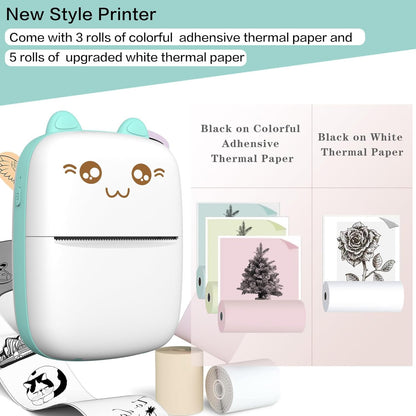 Bluetooth Pocket Mini Printer, For Android & iOS With 1 Free Paper Roll