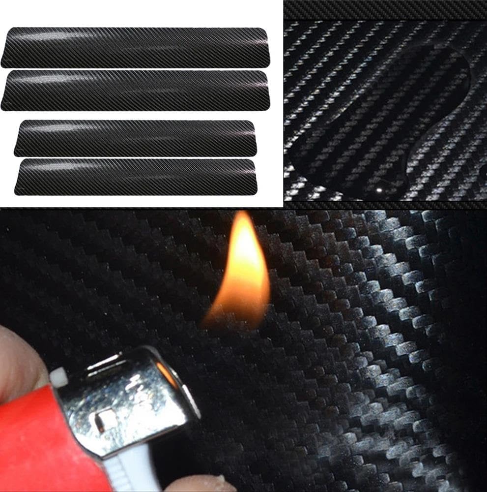 4 Pcs Car Door Logo Stickers Carbon Fiber