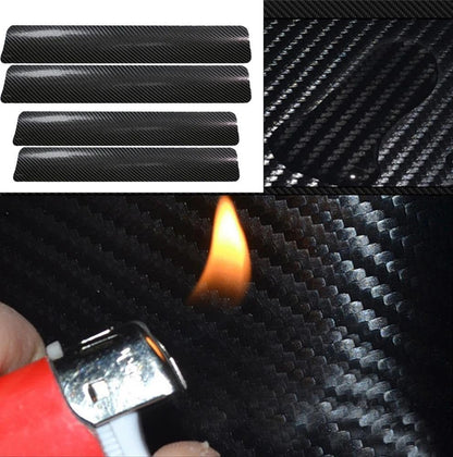4 Pcs Car Door Logo Stickers Carbon Fiber