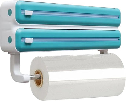Wall-Mounted Cling Film Dispenser – Kitchen Wrap Cutter Organizer