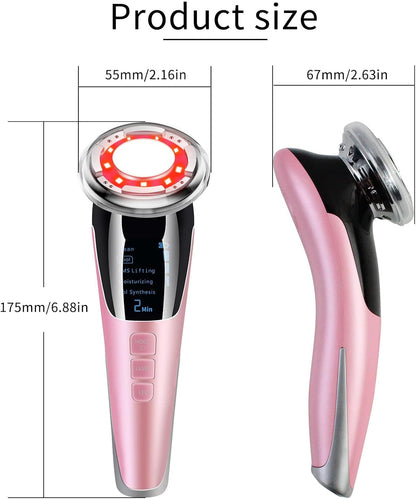 6-in-1 Facial Beauty Massager – LED EMS Skin Tightening Device ✨💖