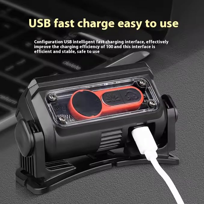 Coba Portable Flashlight Powerful Rechargeable Head lamp with Built-in Battery