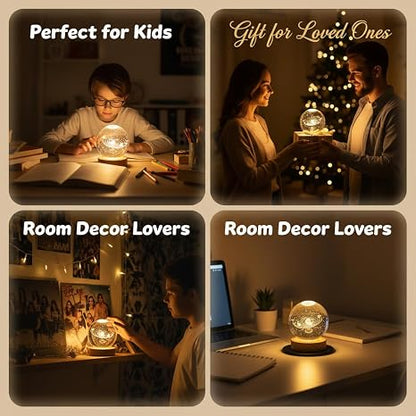 3D Solar System Crystal Ball – LED Galaxy Night Lamp 🌌🪐