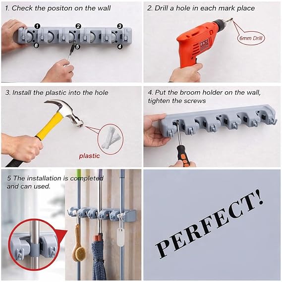 Wall-Mounted Mop & Broom Holder 🧹✨