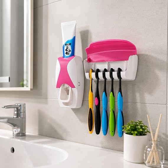 2-in-1 Toothpaste Dispenser & Toothbrush Holder 🪥✨