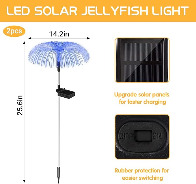 Solar Jellyfish Garden Lights – 2PCS Color-Changing LED Decor 🌈✨