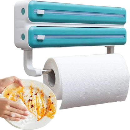 Wall-Mounted Cling Film Dispenser – Kitchen Wrap Cutter Organizer