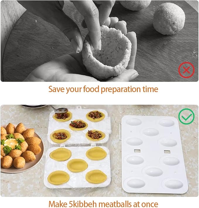 Kibbeh Press Maker – 5-Cavity Meatball Mold 🥟✨