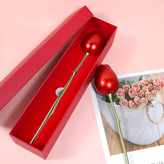 Metal Rose With Luxury Zircon Pendant Necklaces Flower Valentine Gift Set