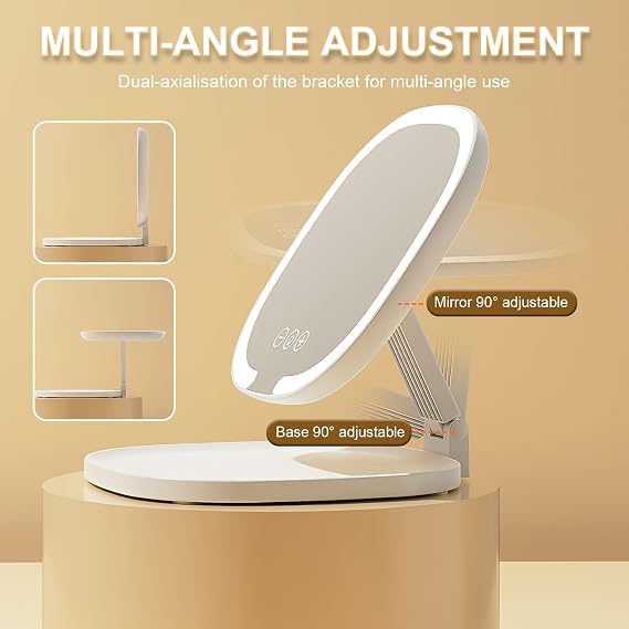 Rechargeable LED Makeup Mirror – Touch Dimmable ✨🪞