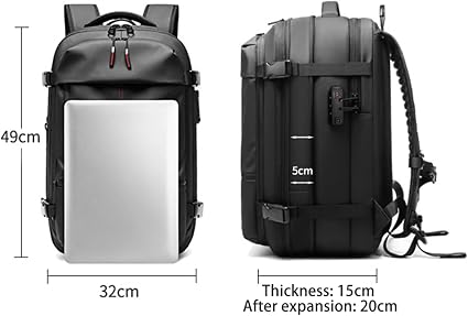 Vacuum Compression Travel Backpack with Pump – Space Saver Bag for Camping & Luggage
