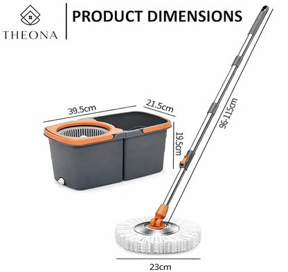 360° Spin Mop & Dual Bucket Set 🧹🪣