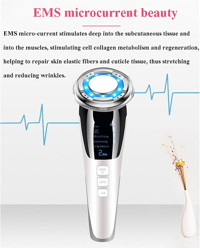 6-in-1 Facial Beauty Massager – LED EMS Skin Tightening Device ✨💖