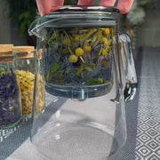 Luxury Large Glass Tea cup pot with One-Click Filter