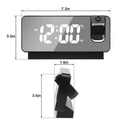 LED Digital Projector Projection Snooze Dual Alarm Clock Timer - White