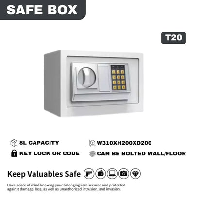 Solid Steel Electronic Digital Money Safe Box With Double Locking Steel Bolts