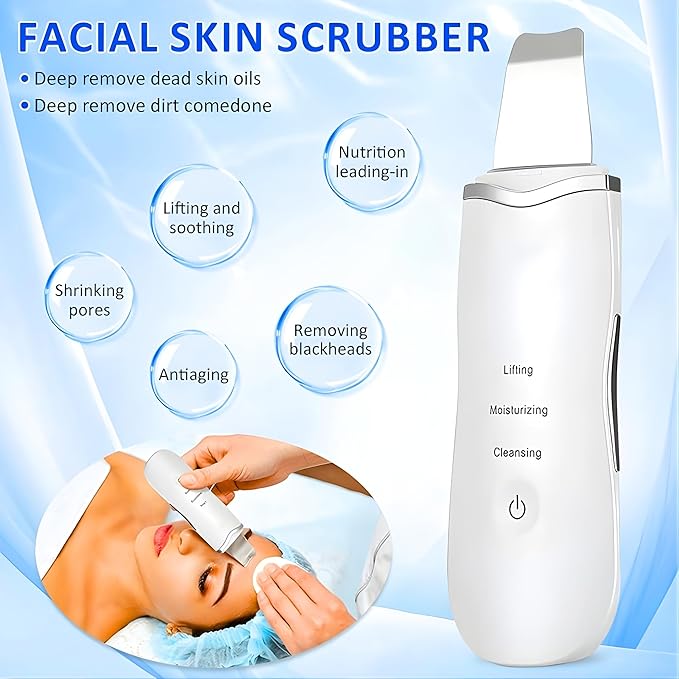 Ultrasonic Skin Scrubber – Deep Facial Cleansing Device ✨💆‍♀️