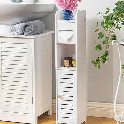 Slim Bathroom Storage Cabinet with Toilet Paper Holder 🚿🧻
