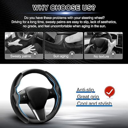 Carbon Fiber Steering Wheel Cover – 2PCS 🚗✨