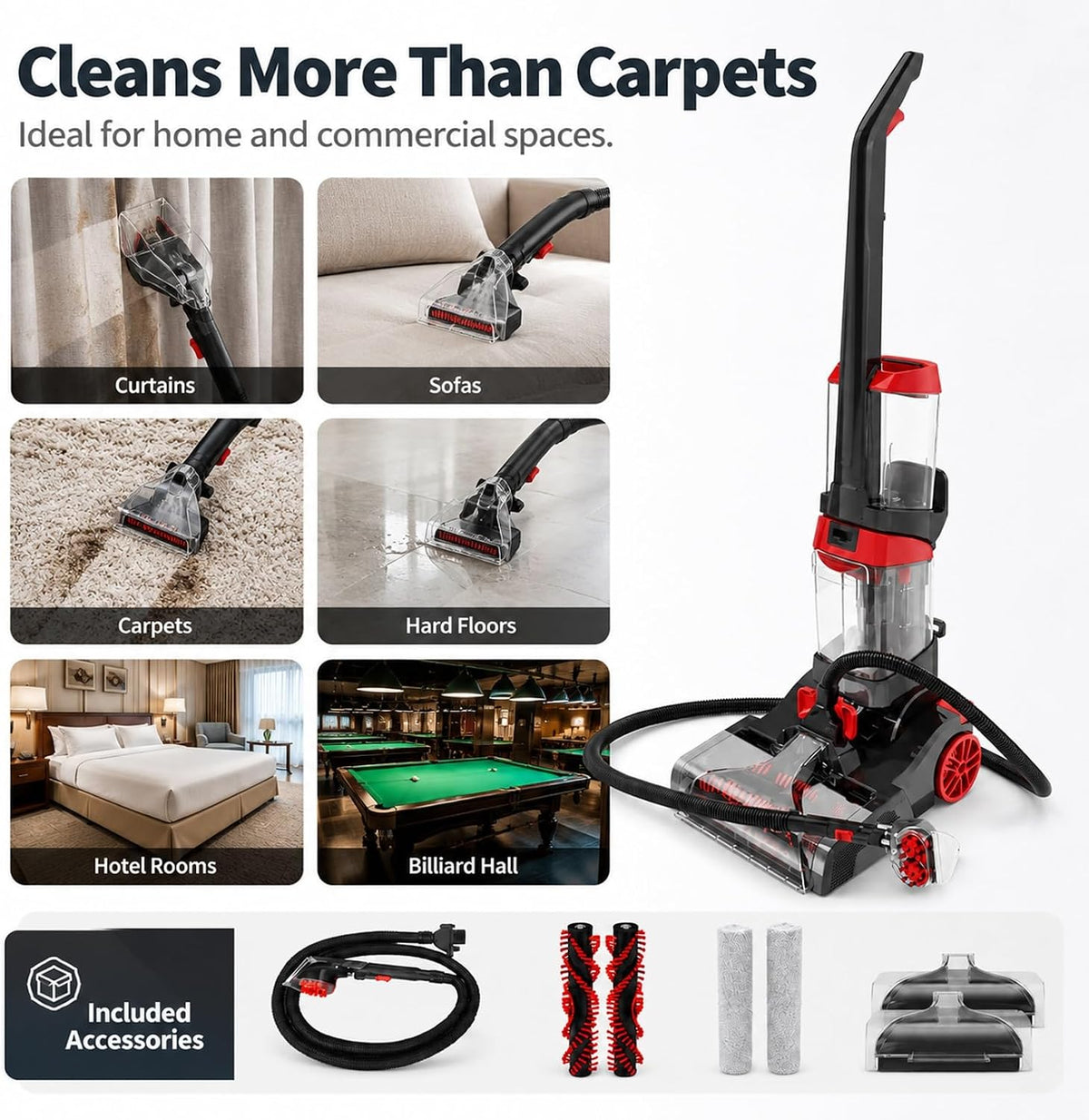2-in-1 Carpet Vacuum Cleaner Hard Floor Cleaner with Built-in Heater | 800W | KD2042