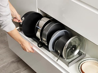 Expandable Cookware Organizer – Adjustable Pot Lid & Pan Storage Rack 🍳✨