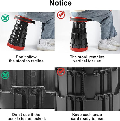 Portable Folding Stool – Adjustable Telescopic Seat 🔴✨