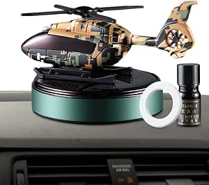 Solar Powered Helicopter Car Air Freshener Rotating Aromatherapy Diffuser for Car, Home & Office