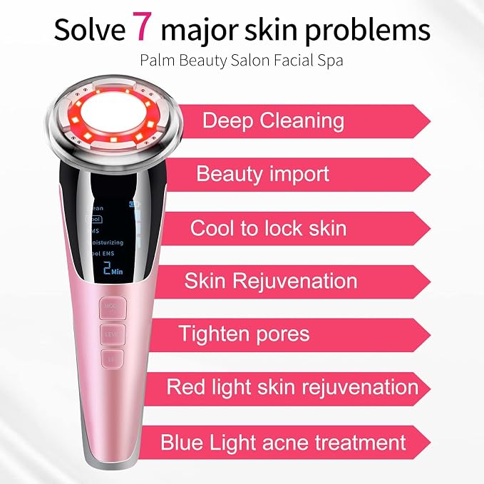 6-in-1 Facial Beauty Massager – LED EMS Skin Tightening Device ✨💖