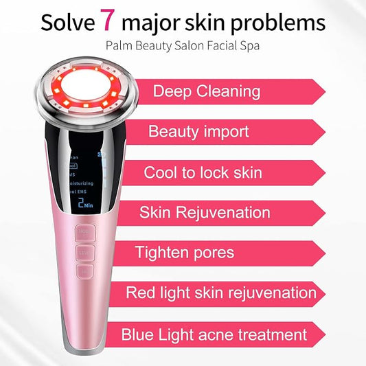 6-in-1 Facial Beauty Massager – LED EMS Skin Tightening Device ✨💖